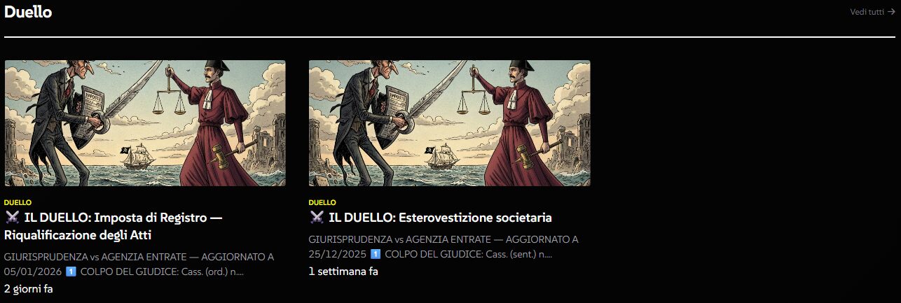 Sezione Duello Sezioni 1 - TaxDaily