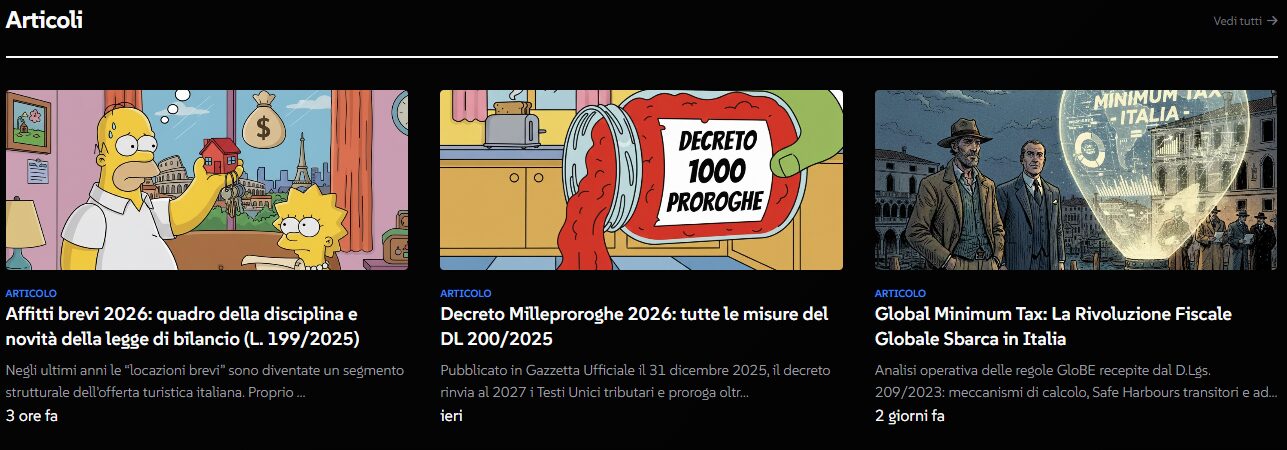 Sezione Articoli Fonti di riferimento TaxDaily