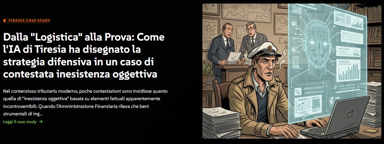 Sezione Tiresia Case Study Fonti di riferimento TaxDaily